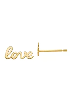 Promo ✔️ 14K Yellow Gold Polished Love Post Earrings by Belk & Co. ✨