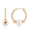 Buy 😉 Freshwater Pearl Hoop Earrings in 10K Yellow Gold by Belk & Co. 💯