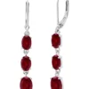 Wholesale ✨ Created Ruby Oval Shape Dangle Earrings in 925 Sterling Silver (1.5 Inch) by Belk & Co. 😉