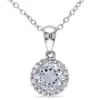 Coupon 😍 3/4 ct. t.g.w Aquamarine and 1/10 ct. t.w. Diamond Pendant with Chain in Sterling Silver by Belk & Co. 🧨