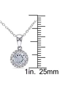 Coupon 😍 3/4 ct. t.g.w Aquamarine and 1/10 ct. t.w. Diamond Pendant with Chain in Sterling Silver by Belk & Co. 🧨 -DealsBelk & Co. Store Belk 8316