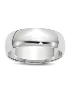 Cheap 👏 Men's 14K White Gold 6 Millimeter Lightweight Half Round Band by Belk & Co. ⭐