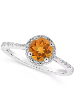 Best reviews of 🔥 Sterling Silver 6mm Round Citrine Diamond Accent Halo Ring by Belk & Co. 🥰 -DealsBelk & Co. Store Belk 8348