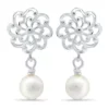 Best reviews of ⌛ Freshwater Pearl and Diamond Cut Flower Drop Earrings in Sterling Silver by Belk & Co. ⭐