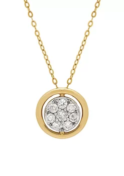 Coupon 🔥 10k Yellow Gold Diamond Circle Pendant Necklace by Belk & Co. 🧨