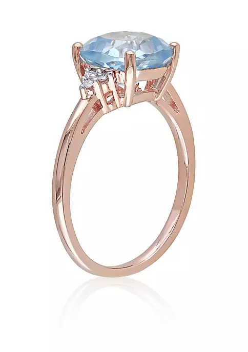 Cheapest ✨ 10k Rose Gold Blue Topaz and Diamond Ring by Belk & Co. 🔔 2 Cheapest ✨ 10k Rose Gold Blue Topaz and Diamond Ring by Belk & Co. 🔔 - Image 2