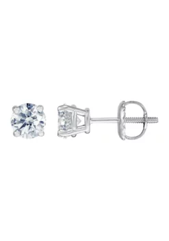 Best Pirce 🌟 1 ct. t.w. Round Cut Diamond Stud Earrings in 14K White Gold by Belk & Co. 🎉 -DealsBelk & Co. Store Belk 837
