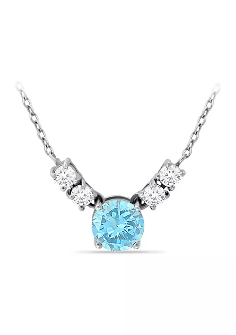 Outlet ๐ 2 ct. t.w. Blue & White Topaz Necklace, Sterling Silver by Belk & Co. ๐งจ 5 Outlet ๐ 2 ct. t.w. Blue & White Topaz Necklace, Sterling Silver by Belk & Co. ๐งจ - Image 5