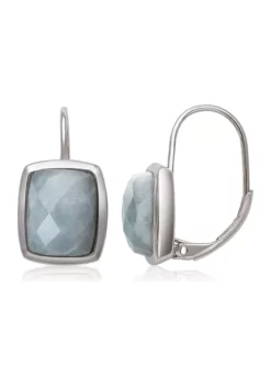 Discount ๐ Faceted Milky Aquamarine Leverback Earrings in Sterling Silver by Belk & Co. โ๏ธ
