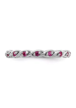 Discount 👍 Lab Created 1/3 ct. t.w. Created Ruby Stackable Expressions Ring in Sterling Silver by Belk & Co. 🌟 -DealsBelk & Co. Store Belk 8419