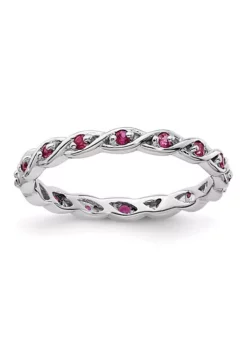 Discount 👍 Lab Created 1/3 ct. t.w. Created Ruby Stackable Expressions Ring in Sterling Silver by Belk & Co. 🌟 -DealsBelk & Co. Store Belk 8421