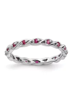 Discount 👍 Lab Created 1/3 ct. t.w. Created Ruby Stackable Expressions Ring in Sterling Silver by Belk & Co. 🌟 -DealsBelk & Co. Store Belk 8422