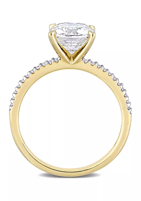Cheapest ✨ Lab Created 2 ct. t.w. Moissanite and 1/10 ct. t.w. Diamond Solitaire Engagement Ring in 14k Yellow Gold by Belk & Co. 🌟 3 Cheapest ✨ Lab Created 2 ct. t.w. Moissanite and 1/10 ct. t.w. Diamond Solitaire Engagement Ring in 14k Yellow Gold by Belk & Co. 🌟 - Image 3