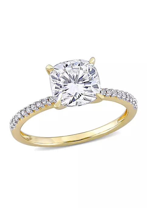 Cheapest ✨ Lab Created 2 ct. t.w. Moissanite and 1/10 ct. t.w. Diamond Solitaire Engagement Ring in 14k Yellow Gold by Belk & Co. 🌟 6 Cheapest ✨ Lab Created 2 ct. t.w. Moissanite and 1/10 ct. t.w. Diamond Solitaire Engagement Ring in 14k Yellow Gold by Belk & Co. 🌟 - Image 6