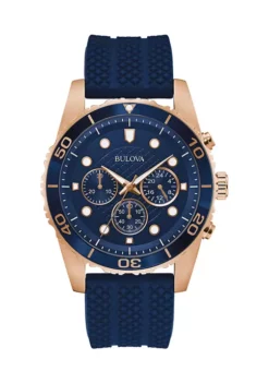 Flash Sale 💯 Men's Classic Chronograph Blue Strap ⌚ Watch by Belk & Co. ⌛
