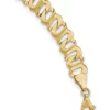Hot Sale 🧨 Mens 14K Yellow Gold Polished and Textured Link Bracelet by Belk & Co. 🌟