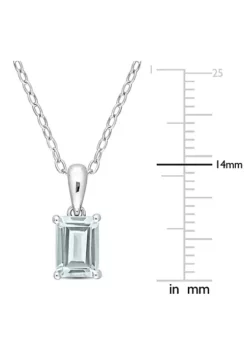 Discount 😉 1 ct. t.g.w. Aquamarine Solitaire Pendant with Chain in Sterling Silver by Belk & Co. 🎉 -DealsBelk & Co. Store Belk 8464