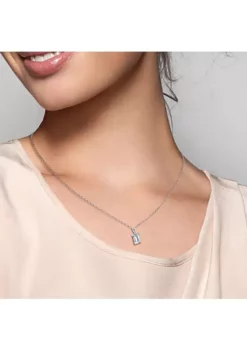 Discount 😉 1 ct. t.g.w. Aquamarine Solitaire Pendant with Chain in Sterling Silver by Belk & Co. 🎉 -DealsBelk & Co. Store Belk 8466
