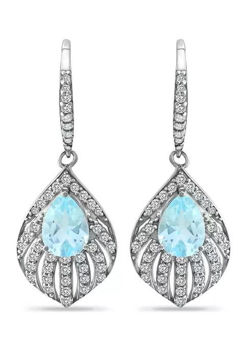 Best Sale 🤩 2.90 ct. t.w. Blue Topaz and White Topaz Feather Earrings in Sterling Silver by Belk & Co. 👏 4 Best Sale 🤩 2.90 ct. t.w. Blue Topaz and White Topaz Feather Earrings in Sterling Silver by Belk & Co. 👏 - Image 4