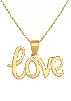 Best deal 🛒 10K Yellow Gold Love Pendant Necklace by Belk & Co. 👍
