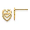 Hot Sale 🔥 14K Yellow Gold Polished Double Heart Post Earrings by Belk & Co. 🌟