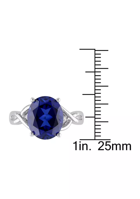 Cheapest π Lab Created 7 1/2 CT TG Oval Cut Created Blue Sapphire and Diamond Accent Ring in Sterling Silver by Belk & Co. π 2 Cheapest π Lab Created 7 1/2 CT TG Oval Cut Created Blue Sapphire and Diamond Accent Ring in Sterling Silver by Belk & Co. π - Image 2