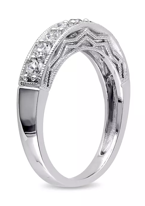 Coupon ⌛ 4/5 ct. t.w. Lab Created White Sapphire Anniversary Band in Sterling Silver by Belk & Co. ⭐ 2 Coupon ⌛ 4/5 ct. t.w. Lab Created White Sapphire Anniversary Band in Sterling Silver by Belk & Co. ⭐ - Image 2