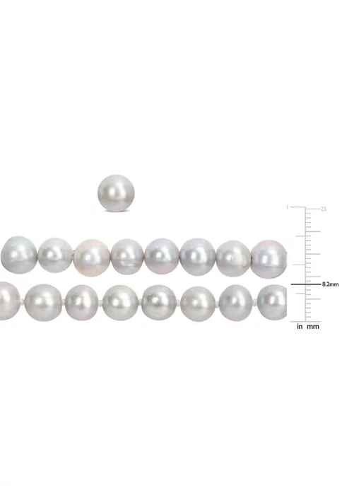 New 💯 7.5-8MM Grey Freshwater Cultured Pearl 3-Piece Set of Necklace Earrings & Bracelet in Sterling Silver by Belk & Co. 🎉 3 New 💯 7.5-8MM Grey Freshwater Cultured Pearl 3-Piece Set of Necklace Earrings & Bracelet in Sterling Silver by Belk & Co. 🎉 - Image 3