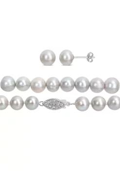 New 💯 7.5-8MM Grey Freshwater Cultured Pearl 3-Piece Set of Necklace Earrings & Bracelet in Sterling Silver by Belk & Co. 🎉 9 New 💯 7.5-8MM Grey Freshwater Cultured Pearl 3-Piece Set of Necklace Earrings & Bracelet in Sterling Silver by Belk & Co. 🎉 -DealsBelk & Co. Store Belk 8515