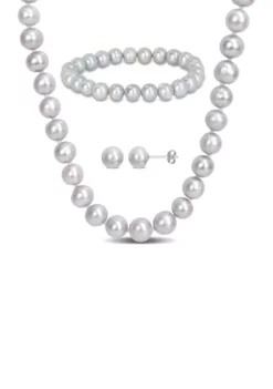New 💯 7.5-8MM Grey Freshwater Cultured Pearl 3-Piece Set of Necklace Earrings & Bracelet in Sterling Silver by Belk & Co. 🎉 11 New 💯 7.5-8MM Grey Freshwater Cultured Pearl 3-Piece Set of Necklace Earrings & Bracelet in Sterling Silver by Belk & Co. 🎉 -DealsBelk & Co. Store Belk 8517