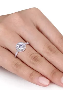 Best deal 👏 Lab Created 2 ct. t.w. Moissanite and 1/4 ct. t.w. Diamond Engagement Ring in 14k White Gold by Belk & Co. 🤩 -DealsBelk & Co. Store Belk 8527