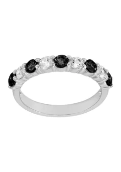 Best deal ❤️ Lab Created Onyx and Lab Created White Sapphire Ring in Sterling Silver by Belk & Co. ⭐