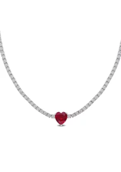 Best Pirce ๐งจ Lab Created 18 CT TGW Heart Shaped Created Ruby and Created White Sapphire Tennis Necklace in Sterling Silver by Belk & Co. ๐ 11 Best Pirce ๐งจ Lab Created 18 CT TGW Heart Shaped Created Ruby and Created White Sapphire Tennis Necklace in Sterling Silver by Belk & Co. ๐ -DealsBelk & Co. Store Belk 8583