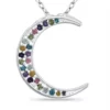 Brand new 😍 5/8 ct. t.w. Multi Gemstone Crescent Necklace, Sterling Silver by Belk & Co. 👍