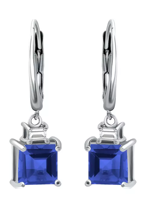 Outlet ๐ Lab Created 4 ct. t.w. Synthetic Blue and Created White Sapphire Drop Lever Back Earrings, Sterling Silver by Belk & Co. โค๏ธ 1 Outlet ๐ Lab Created 4 ct. t.w. Synthetic Blue and Created White Sapphire Drop Lever Back Earrings, Sterling Silver by Belk & Co. โค๏ธ