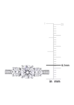 Cheap 🎁 1.37 ct. t.w. Created Moissanite 3-Stone Engagement Ring in 10k White Gold by Belk & Co. 🛒 -DealsBelk & Co. Store Belk 8637