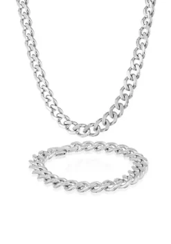 Promo 🧨 Mens Stainless Steel Necklace and Bracelet Set by Belk & Co. ✨ -DealsBelk & Co. Store Belk 865