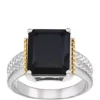 Coupon 😍 Onyx Ring in Sterling Silver/14k Yellow Gold by Belk & Co. 😉