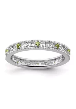 Budget 💯 1/5 ct. t.w. Peridot Stackable Expressions Ring in Sterling Silver by Belk & Co. ✔️ -DealsBelk & Co. Store Belk 8671
