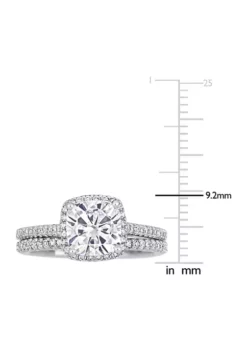 New 🌟 Lab Created 2 ct. t.w. Cushion-Cut Moissanite and 1/3 ct. t.w. Diamond Bridal Set in 14k White Gold by Belk & Co. 🌟 -DealsBelk & Co. Store Belk 8676
