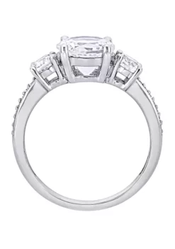 Deals 😉 3 ct. t.w. Lab Created White Sapphire and 1/10 ct. t.w. Diamond 3 Stone Ring in 10K White Gold by Belk & Co. 🌟 -DealsBelk & Co. Store Belk 8682