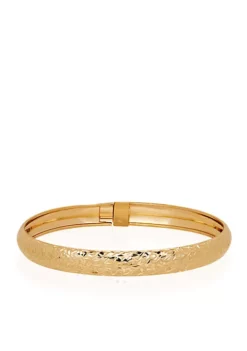 Best Sale 💯 Crystal Cut Flex Bangle in 10K Yellow Gold by Belk & Co. 🎁