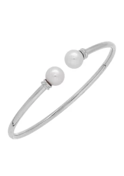 Outlet ✔️ Sterling Silver Pearl Slip-On Bangle Bracelet by Belk & Co. 🎁 -DealsBelk & Co. Store Belk 8712