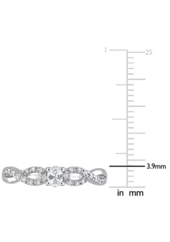 Outlet 💯 Lab Created Created White Sapphire and 1/10 CT TW Diamond Infinity Engagement Ring in Sterling Silver by Belk & Co. 🎉 -DealsBelk & Co. Store Belk 8739