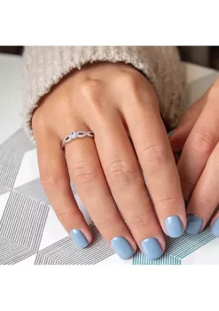 Outlet 💯 Lab Created Created White Sapphire and 1/10 CT TW Diamond Infinity Engagement Ring in Sterling Silver by Belk & Co. 🎉 -DealsBelk & Co. Store Belk 8740