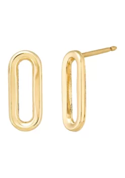 Budget ✔️ Small Paperclip Stud Earrings in 10K Yellow Gold by Belk & Co. ⭐ -DealsBelk & Co. Store Belk 8754