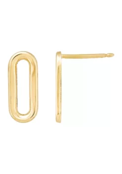 Budget ✔️ Small Paperclip Stud Earrings in 10K Yellow Gold by Belk & Co. ⭐ -DealsBelk & Co. Store Belk 8755