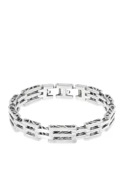 Outlet 🛒 Men's Stainless Steel Bridge Link Bracelet by Belk & Co. 💯