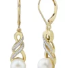 Top 10 😀 Pearl Earring in 10K Yellow Gold by Belk & Co. ✨