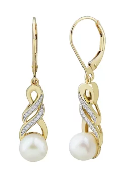 Top 10 😀 Pearl Earring in 10K Yellow Gold by Belk & Co. ✨